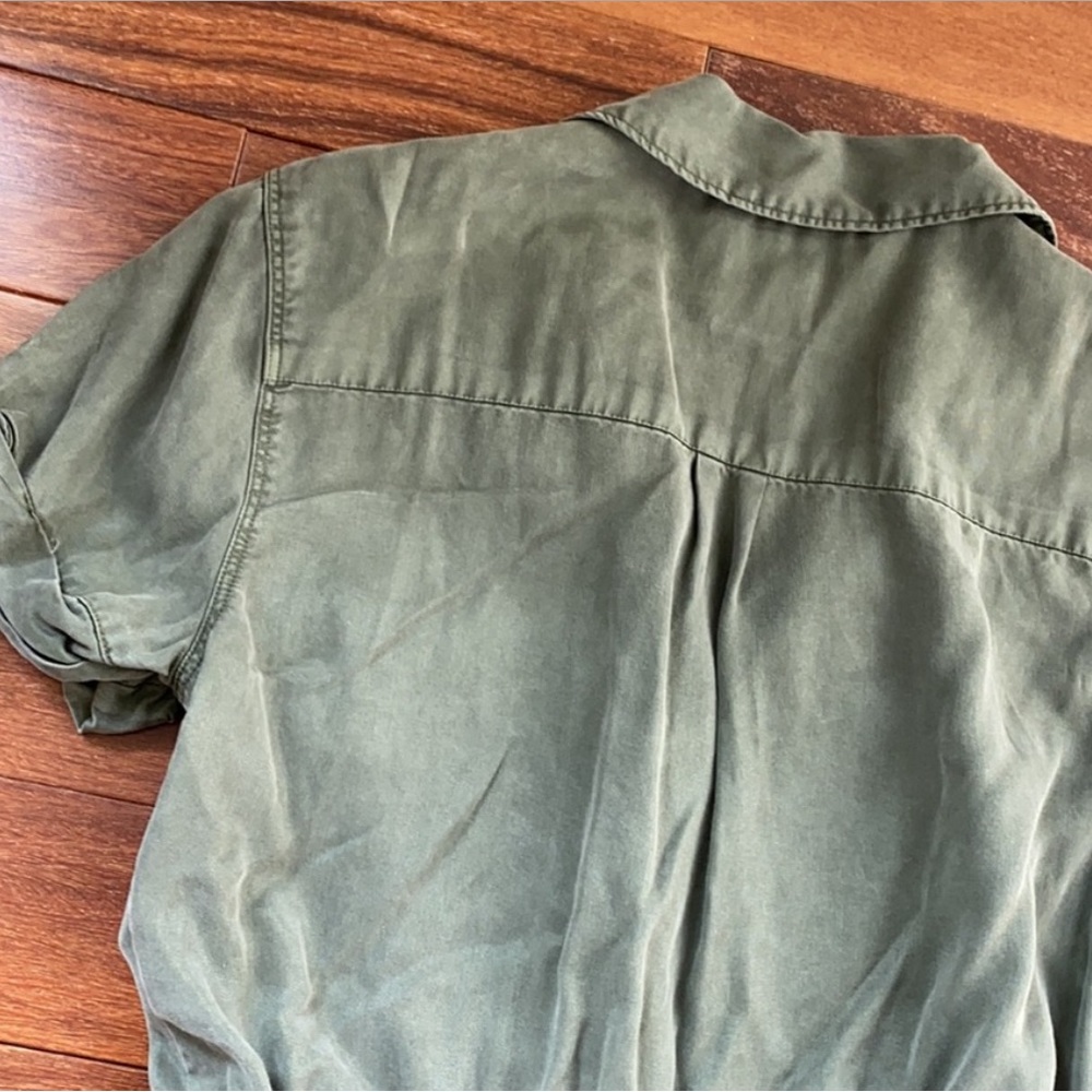 Abercrombie and Fitch olive green romper, size small, soft brushed material, EUC - Picture 9 of 9